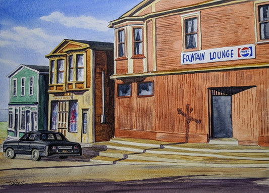 Fountain Lounge, Town Square, Bell Island, Newfoundland (8 x 10 inch print)