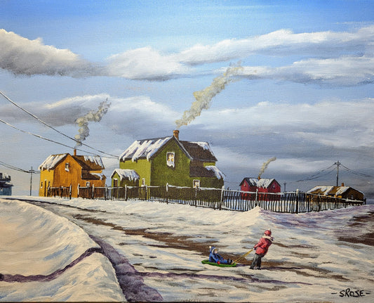 Winter on Gouthro Street, Bell Island (11 x 14 inch print)