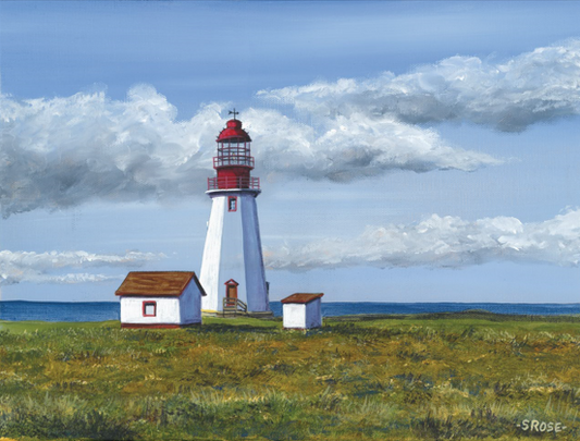 Point Riche Lighthouse, Newfoundland (acrylic painting)