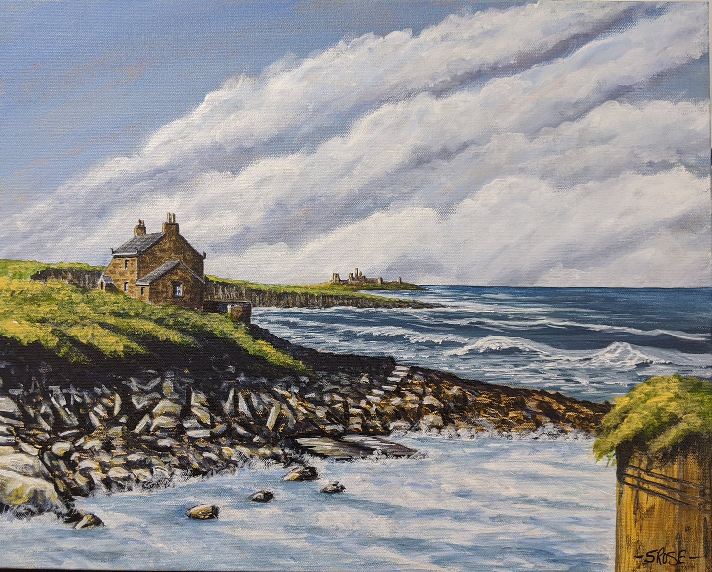Bathing House (acrylic painting inspired by Charles Evans)
