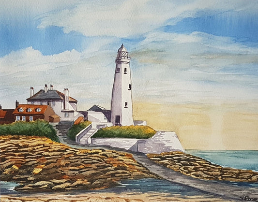 Lighthouse (watercolor painting inspired by Charles Evans)