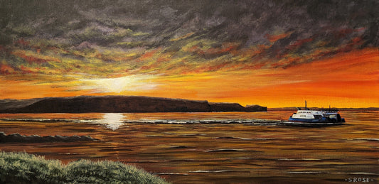 Sunset on the Tickle, Bell Island, Newfoundland (17.25 x 8 inch PRINT)
