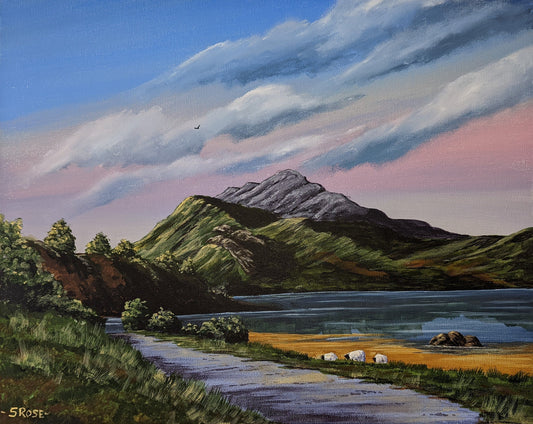 Scottish Highlands inspired by Charles Evans (Acrylic Painting)