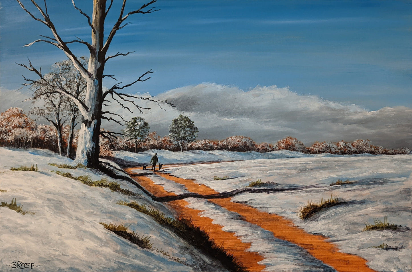 Winter Scene inspired by Charles Evans (Acrylic Painting)