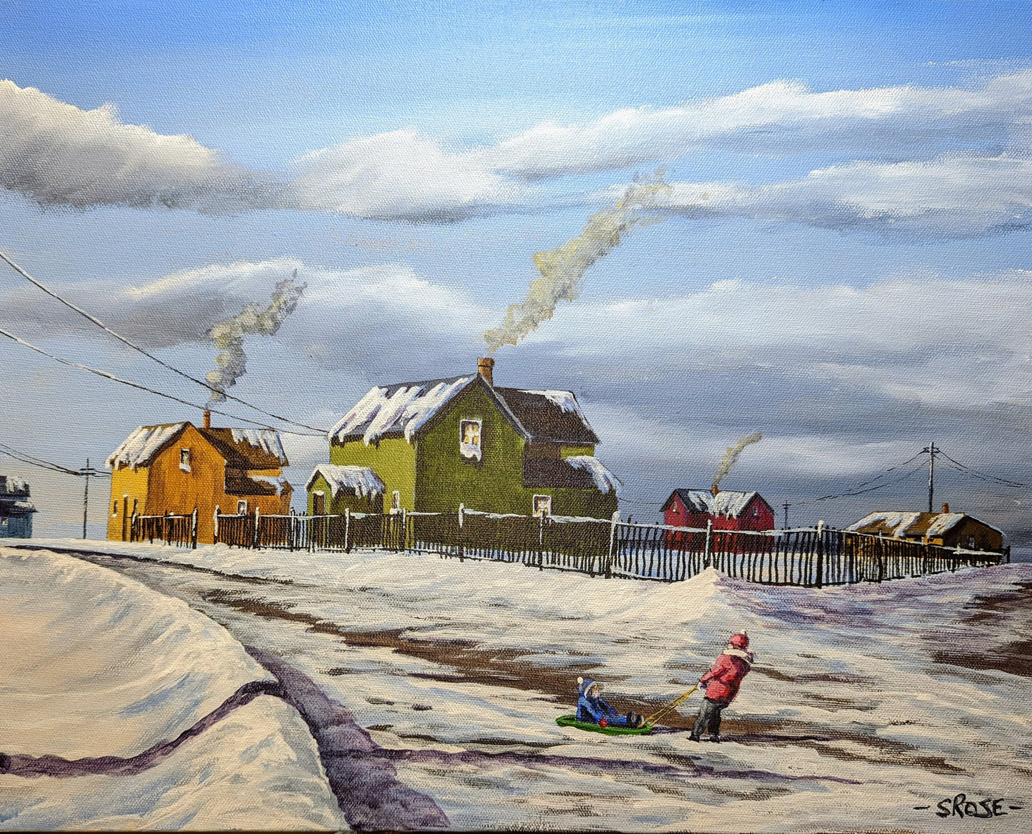 Winter on Gouthro Street, Bell Island (11 x 14 inch print)