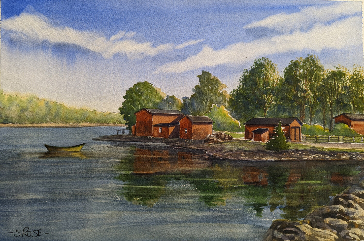 Peaceful Reflections (original watercolor painting)