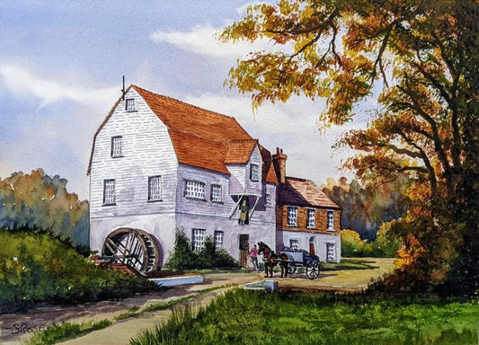 An English Barn (original watercolor painting)