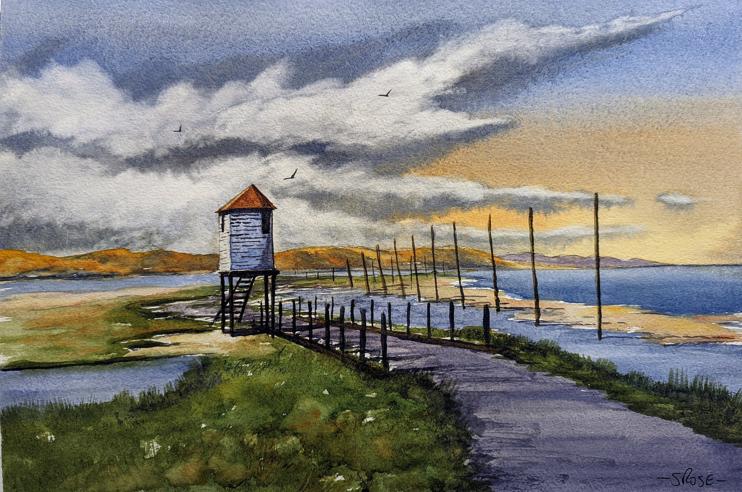Road to Lindisfarne (original watercolor painting)