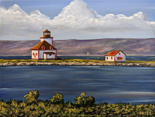 Flowers Cove Lighthouse (acrylic painting)