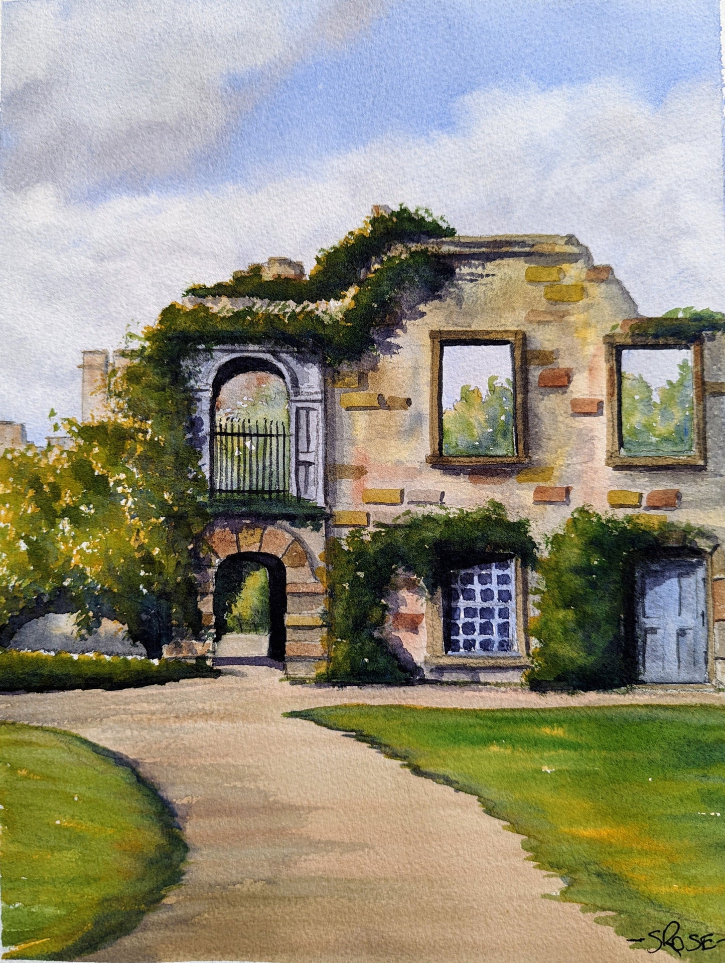 Ruins at Scotney Castle, England (watercolor)