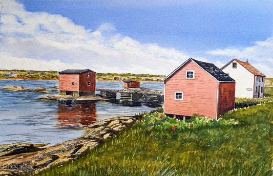 Dwyer Premises - Tilting, Fogo Island PRINT (16.5 x 10.5 inches)