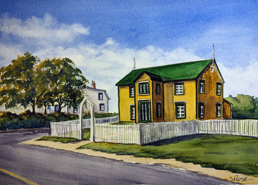 John Strathie Rowsell House, Bonavista, Newfoundland (original watercolor painting)