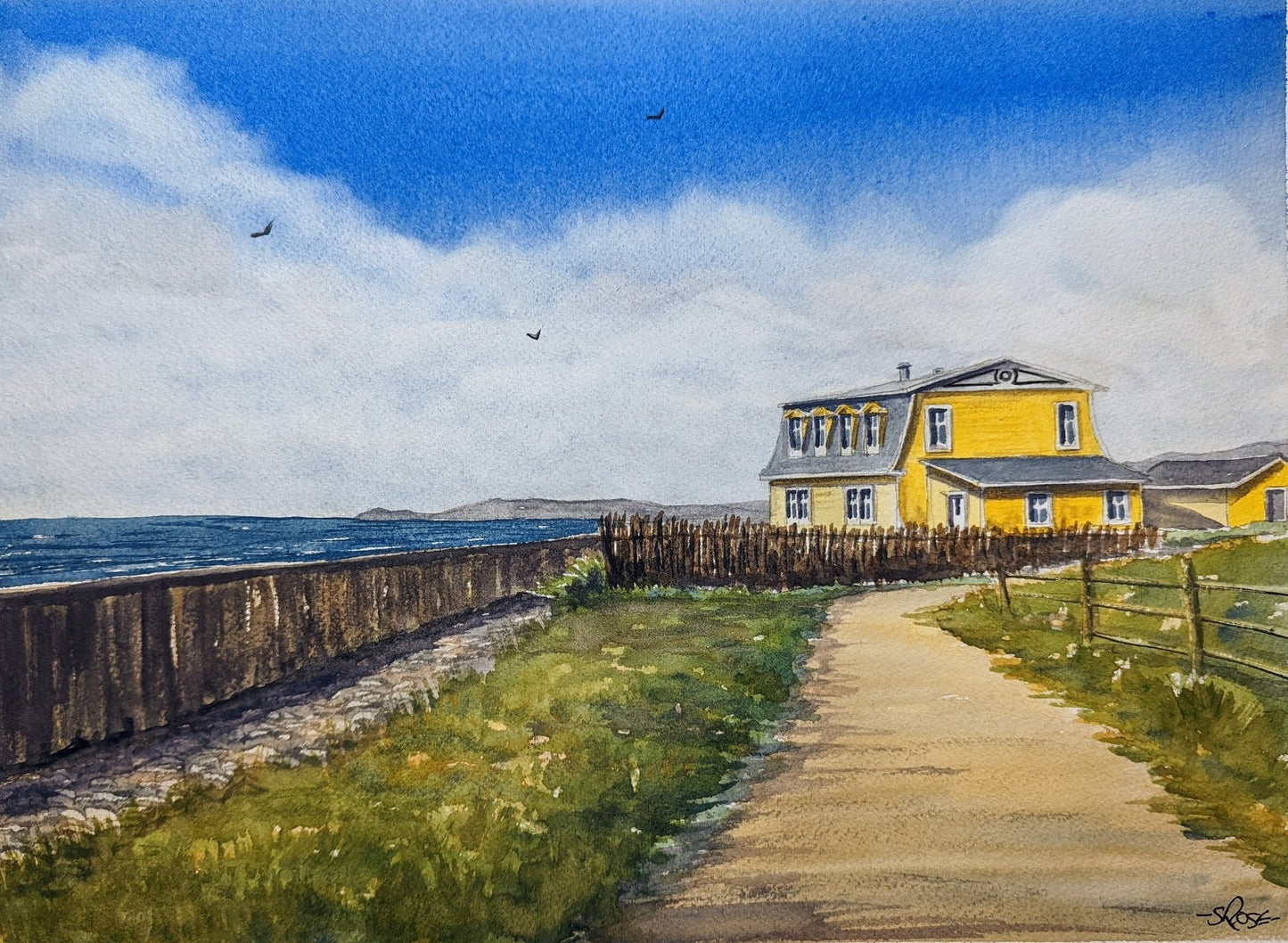 Beach Lane, Bonavista, Newfoundland (original watercolor painting)